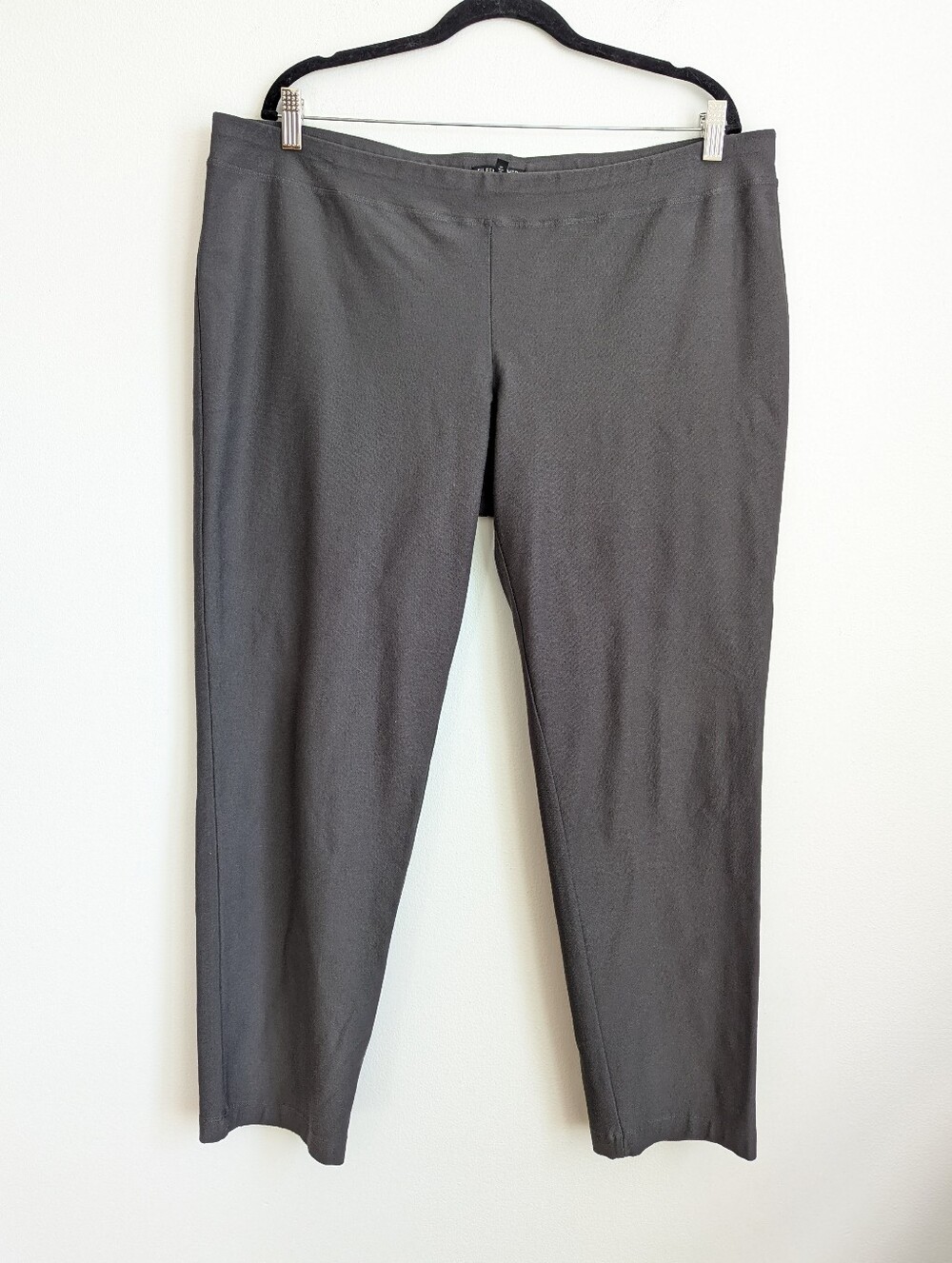 Eileen Fisher Washable Stretch Crepe Slim Pant Leggings Gray